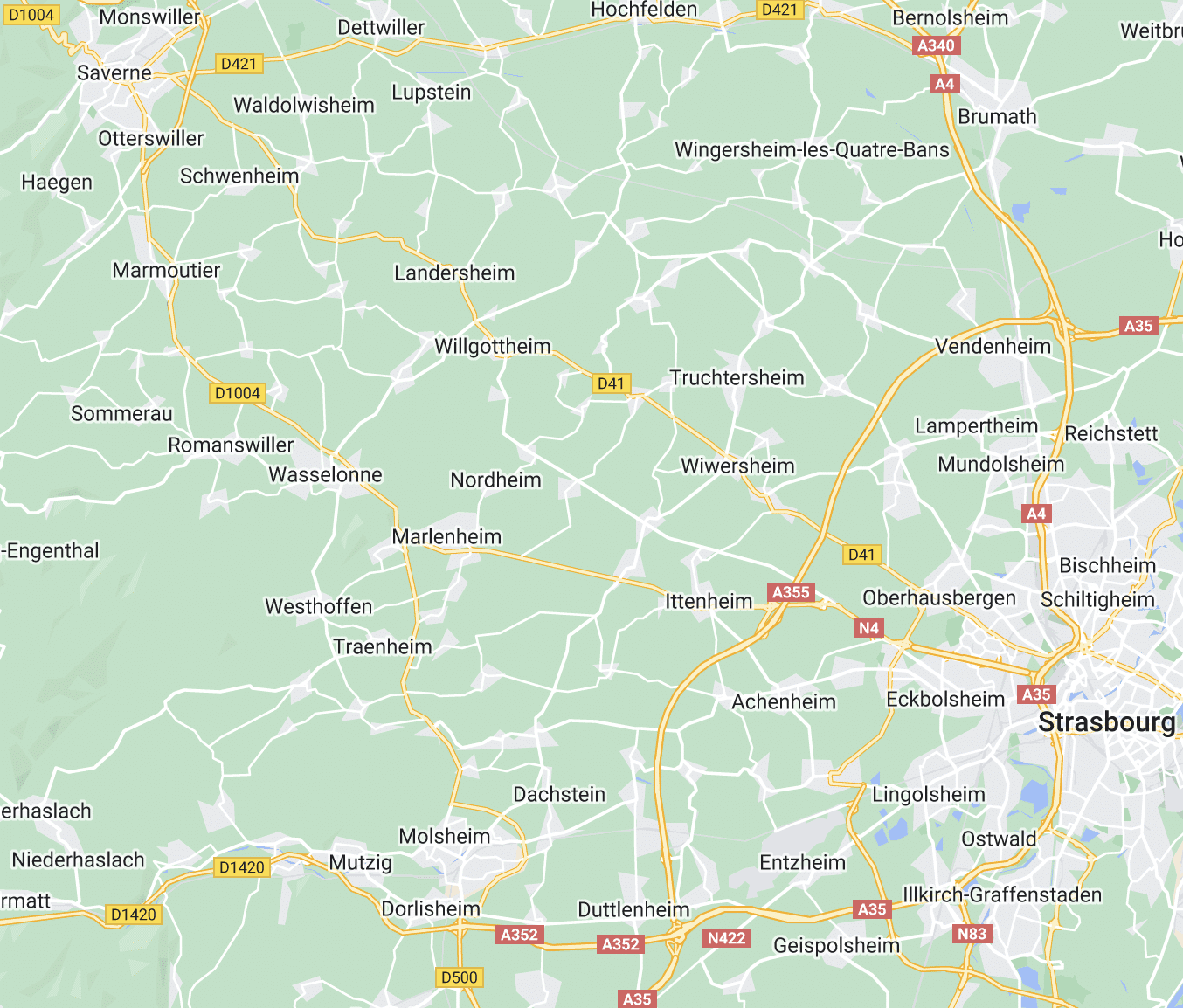 Carte Bas-Rhin plombier dépannage canalisations